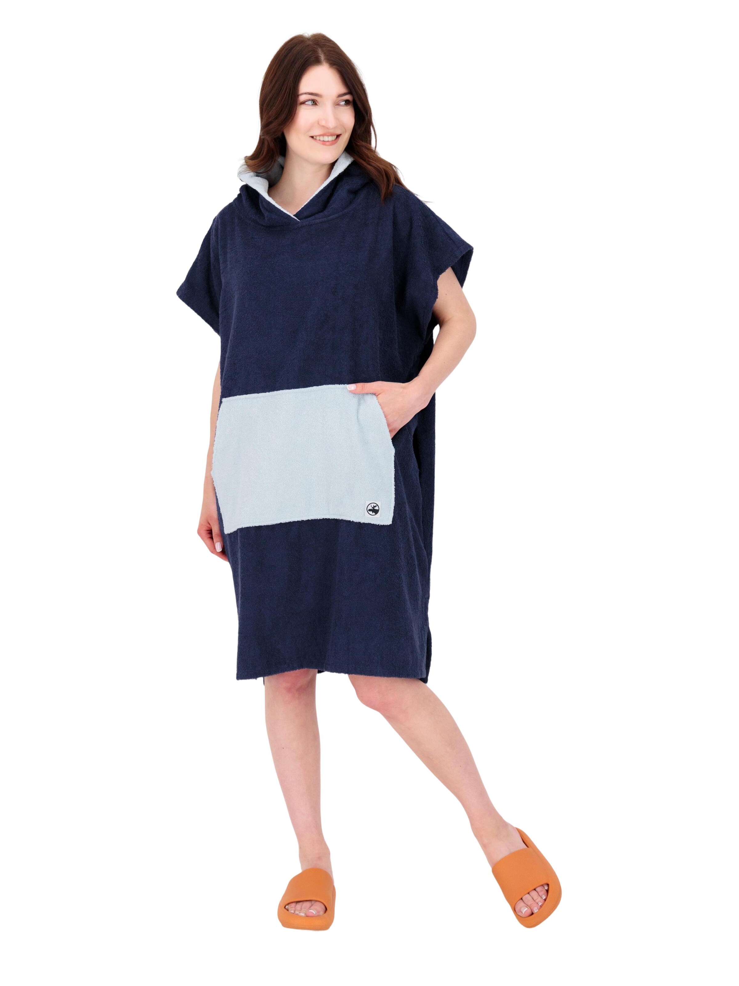 deproc Long Bathrobe 'PARLEE BEACH' in Blue