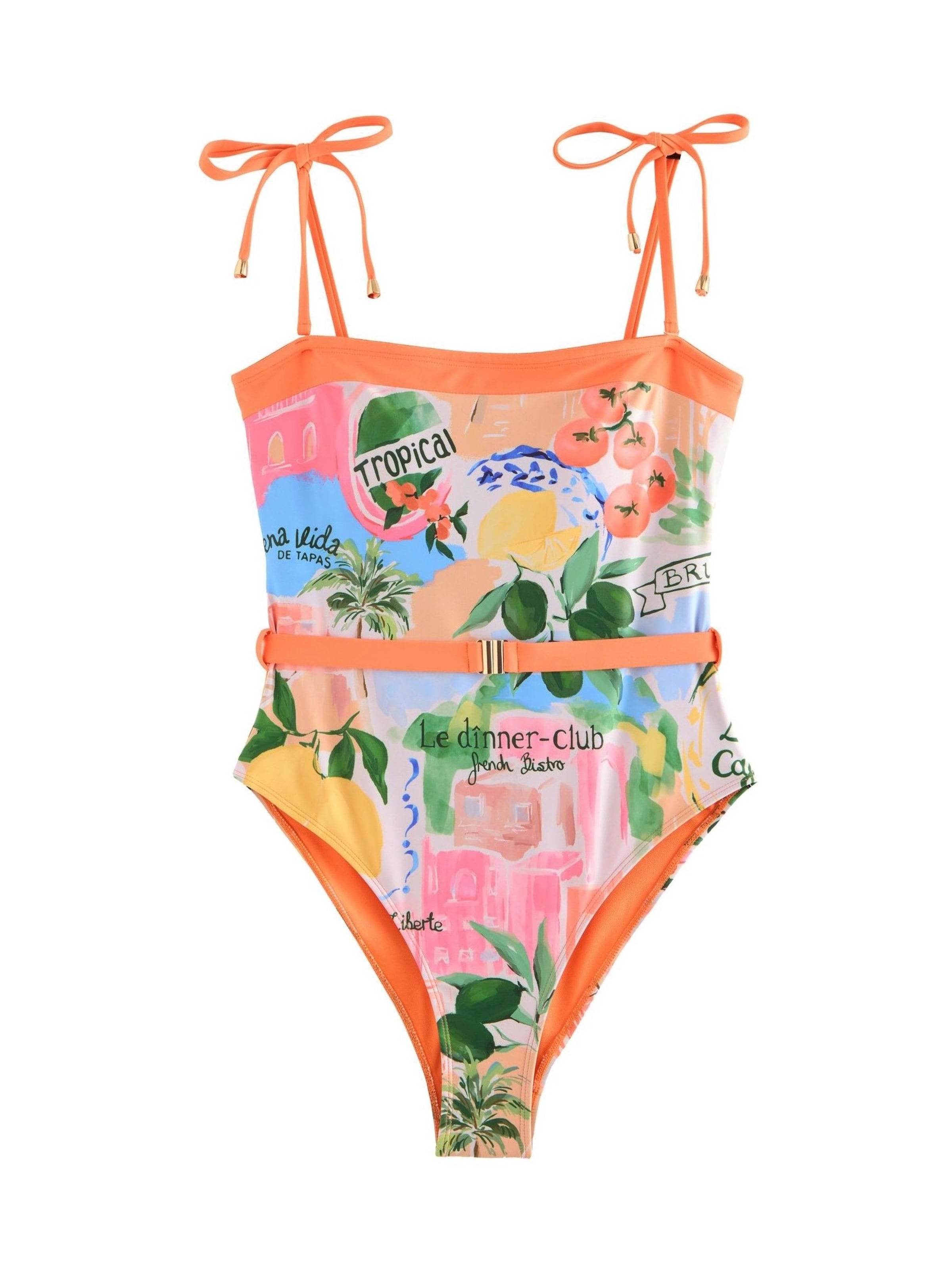 Lipsy Bandeau Badpak in Gemengde kleuren: voorkant
