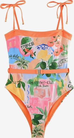 Lipsy Bandeau Swimsuit in Mixed colours: front