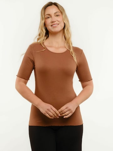 Liberte Essentiel Top ' NATALIA ' in Bruin: voorkant