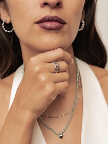 Hey Happiness Ring 'Bubble Twist' in Silber: Vorderseite