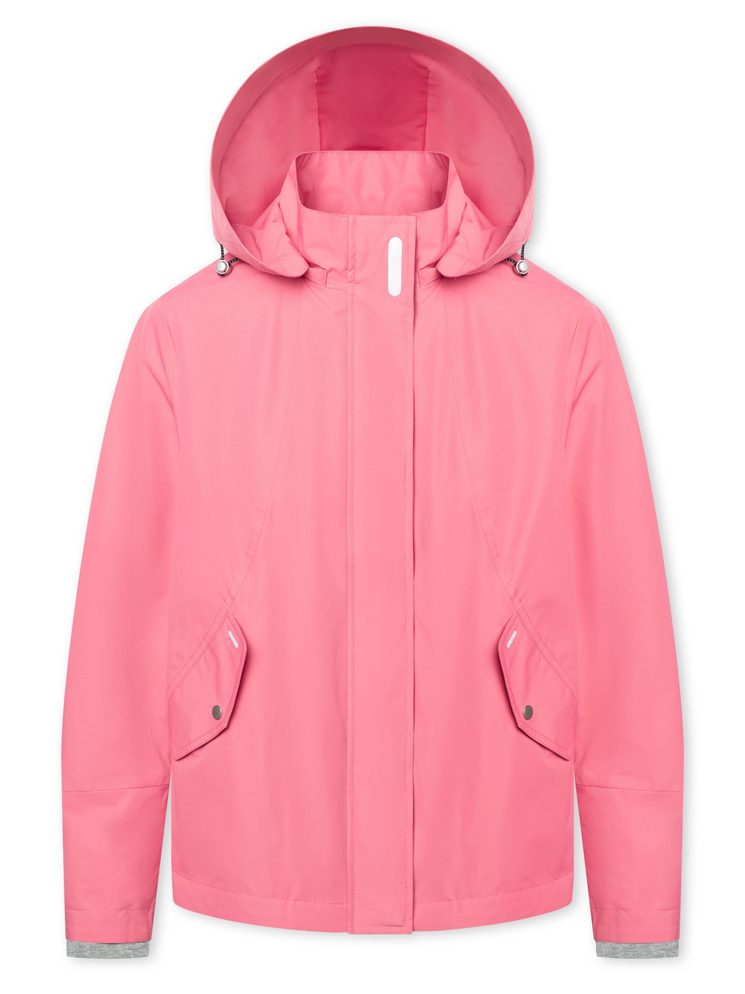 MANISA Between-season jacket 'Rainwearparka' in Pink: front