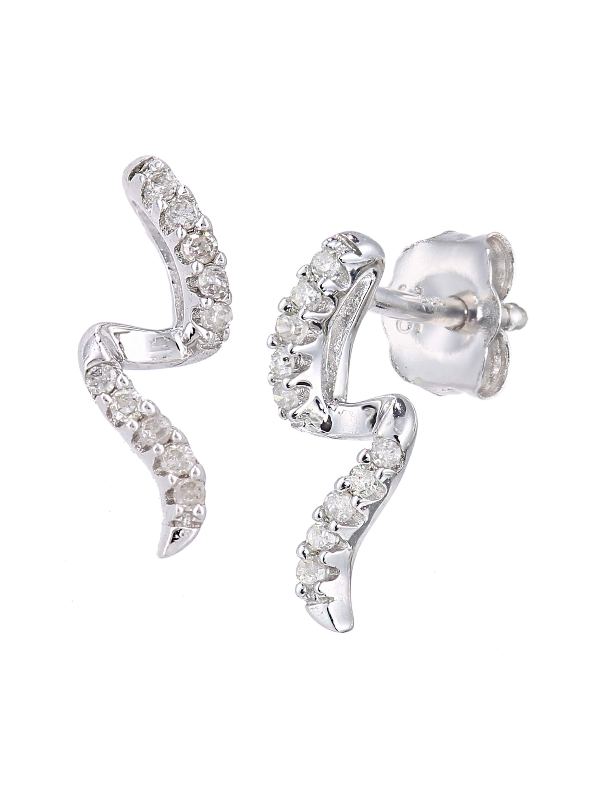DIAMANT LETERNEL Earrings 'Ohrringe aus 375 Weißgold mit Diamant' in One size in Silver, Item view