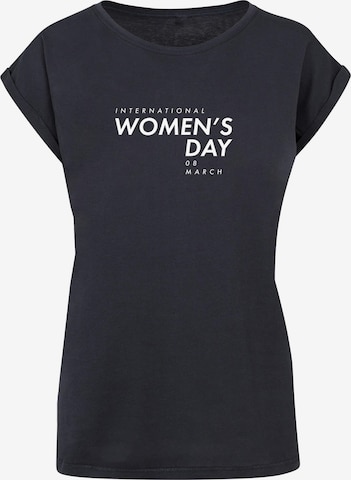 Merchcode Shirt 'WD - International Women's Day' in Blauw: voorkant