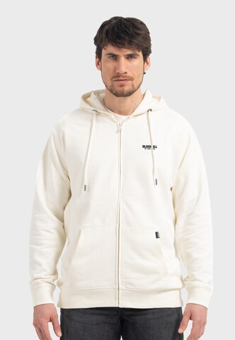 Oldskull Zip-Up Hoodie 'Basic Osk Logo' in White: front