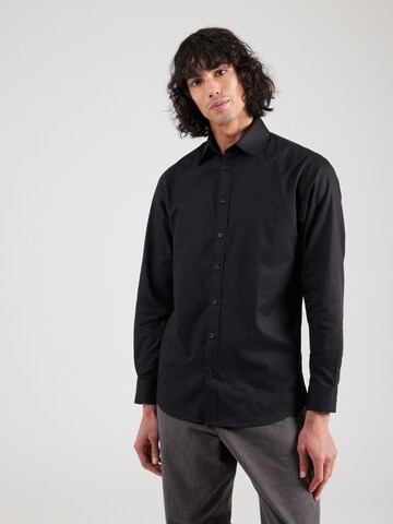 SELECTED HOMME Slim Fit Hemd 'SLHETHAN' in Schwarz: Vorderseite