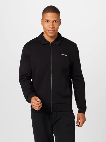 Calvin Klein - Sudadera con cremallera en negro: frente