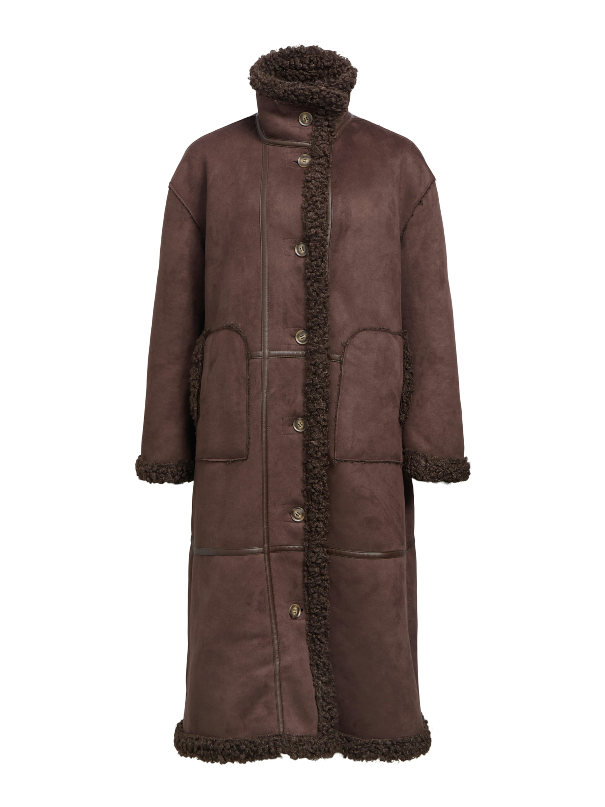 OBJECT Wintermantel 'OBJOAKLYN' in Bruin: voorkant