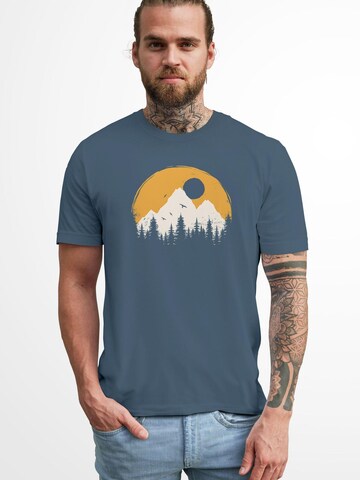 Neverless Shirt 'Mountains' in Blue