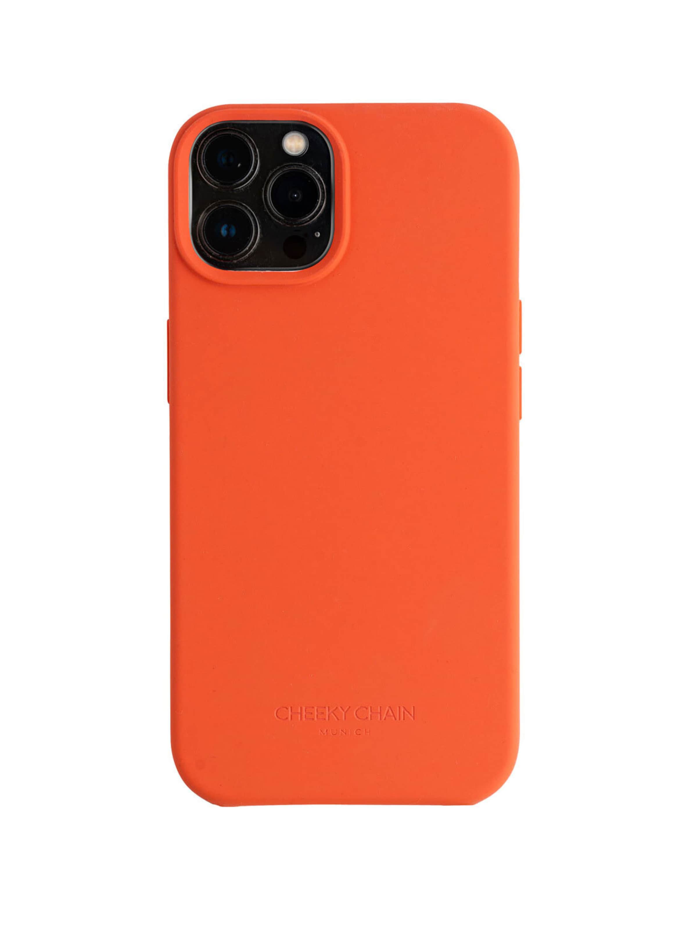Cheeky Chain Munich Smartphonehoesje 'iPhone 15 Pro' in Oranje: voorkant