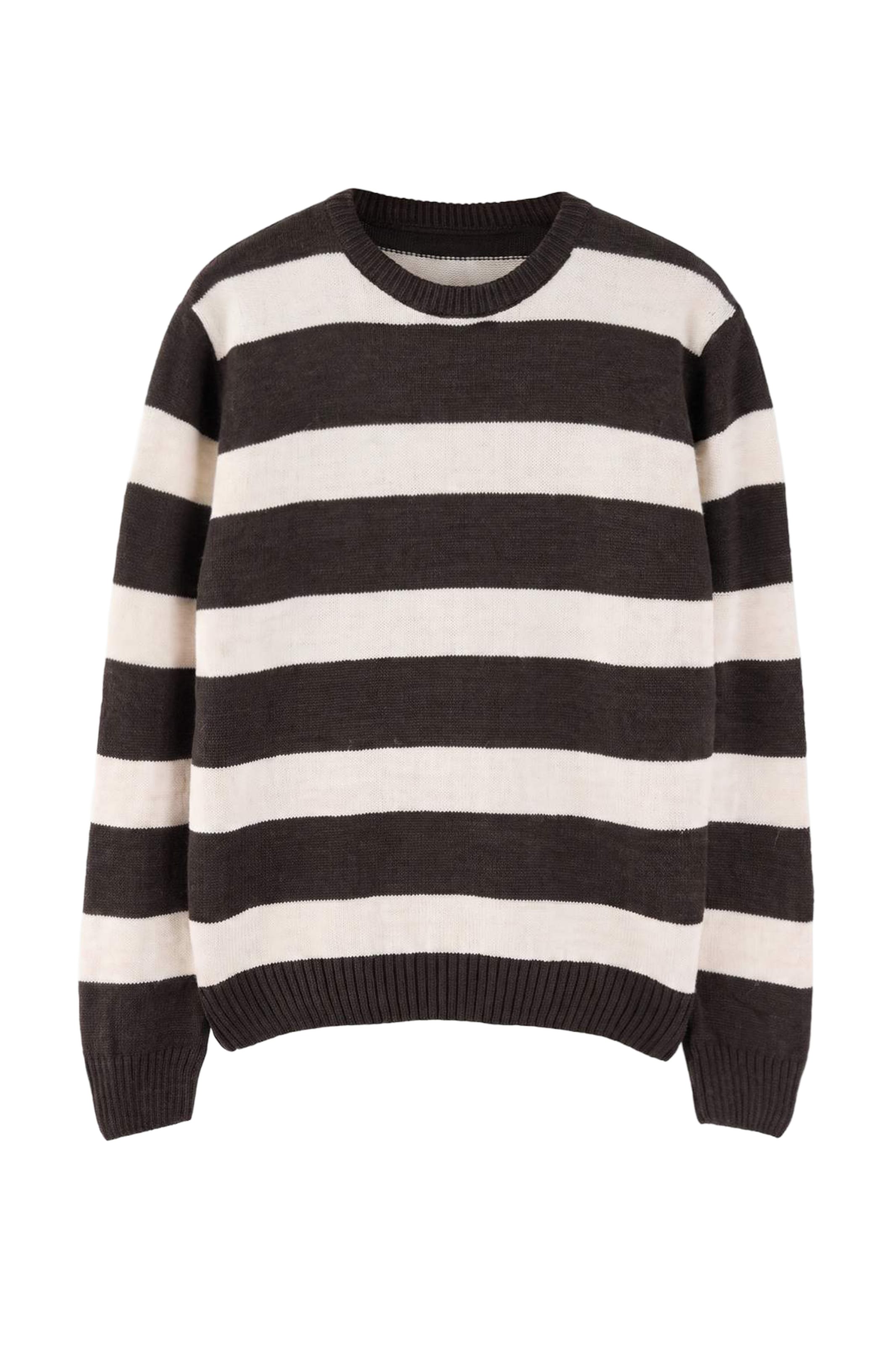 Trendyol Pullover in S in dunkelbraun / weiß, Produktansicht