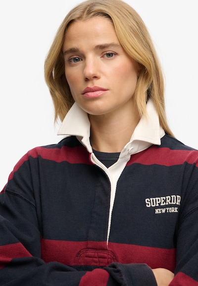 Superdry & Co Poloshirt 'Heritage' in marine / rubinrot / weiß, Produktansicht