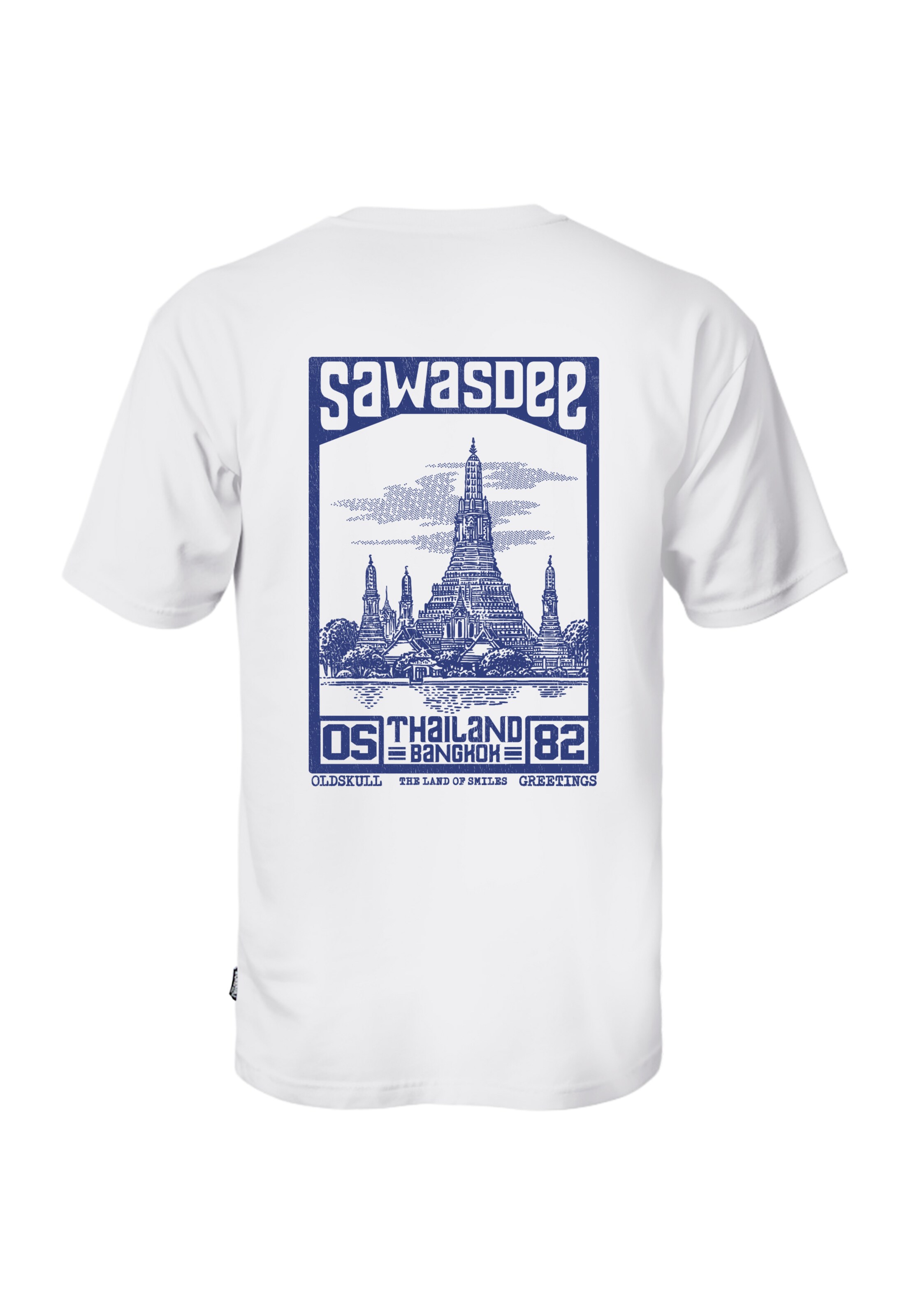 Oldskull T-Shirt 'Asian Sawadtee' in Weiß: Vorderseite