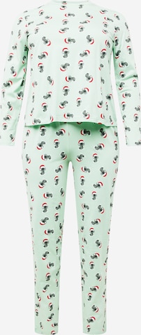 PIECES Curve Pajama 'FREYA' in Green: front