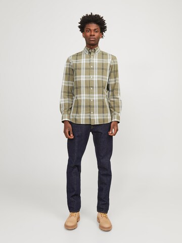 JACK & JONES Comfort fit Button Up Shirt 'Blubrook' in Green