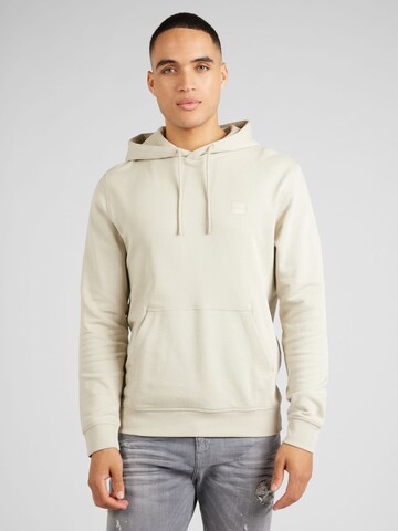 BOSS Sweatshirt 'Wetalk' i beige: framsida