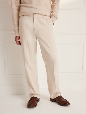Guido Maria Kretschmer Men Regular Trousers with creases 'Julius ' in Beige: front