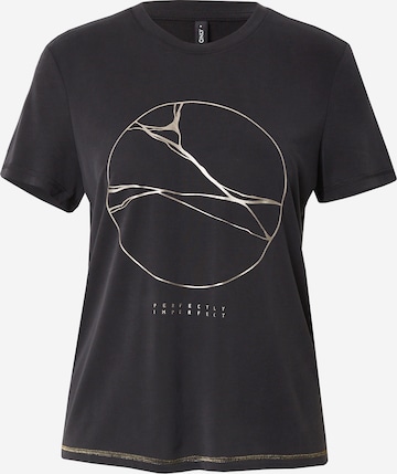 ONLY - Camiseta 'FREE LIFE' en negro: frente