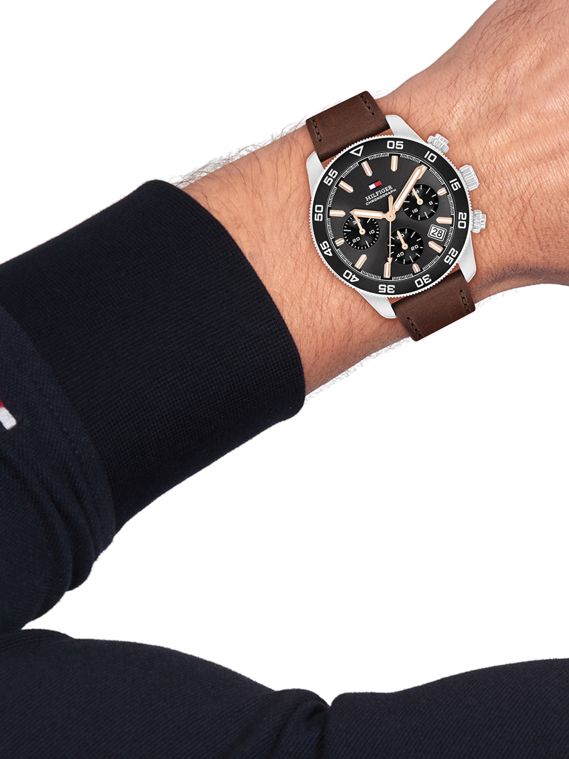 TOMMY HILFIGER Аналоговые часы '85' в Коричневый: спереди