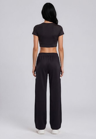 Sergio Tacchini Wide leg Broek 'Donatello 2' in Zwart