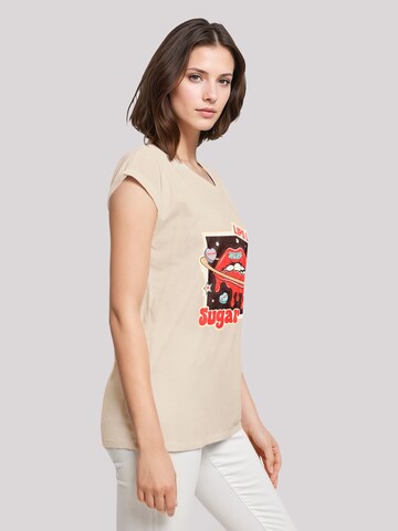 F4NT4STIC T-Shirt 'Lips like sugar retro fashion  Valentinstag' in Beige