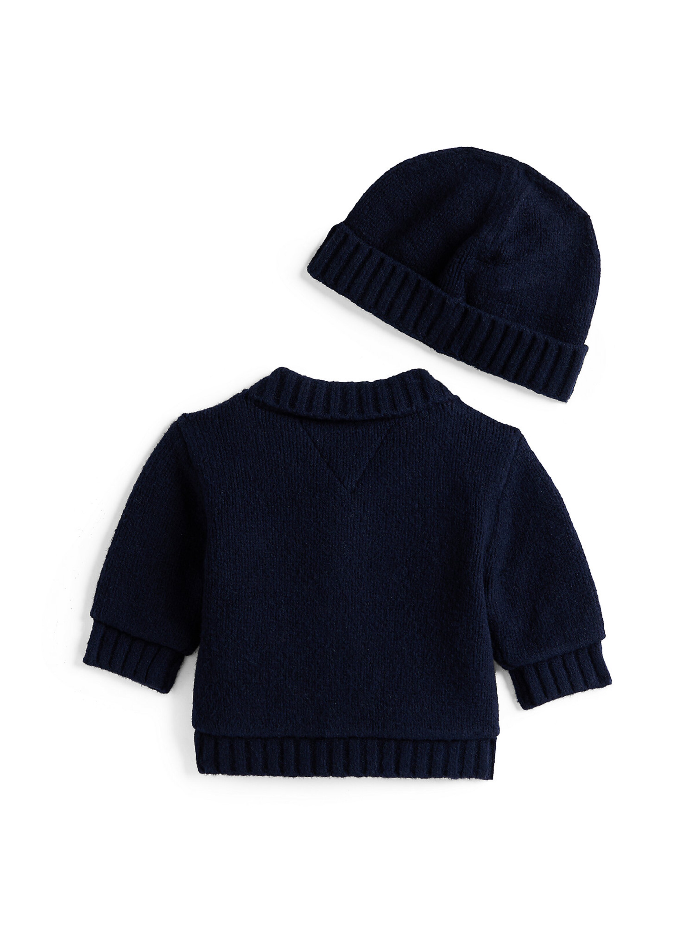 TOMMY HILFIGER Strickjacke Und Beanie in Blau