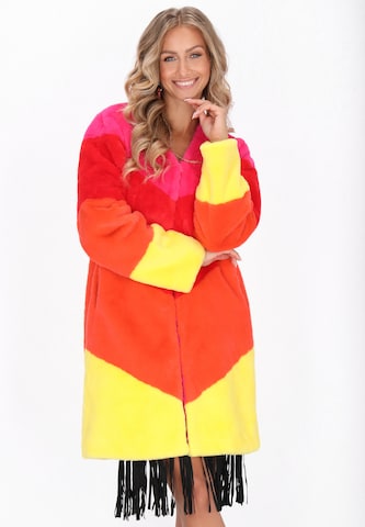 Manteau mi-saison IZIA en mélange de couleurs