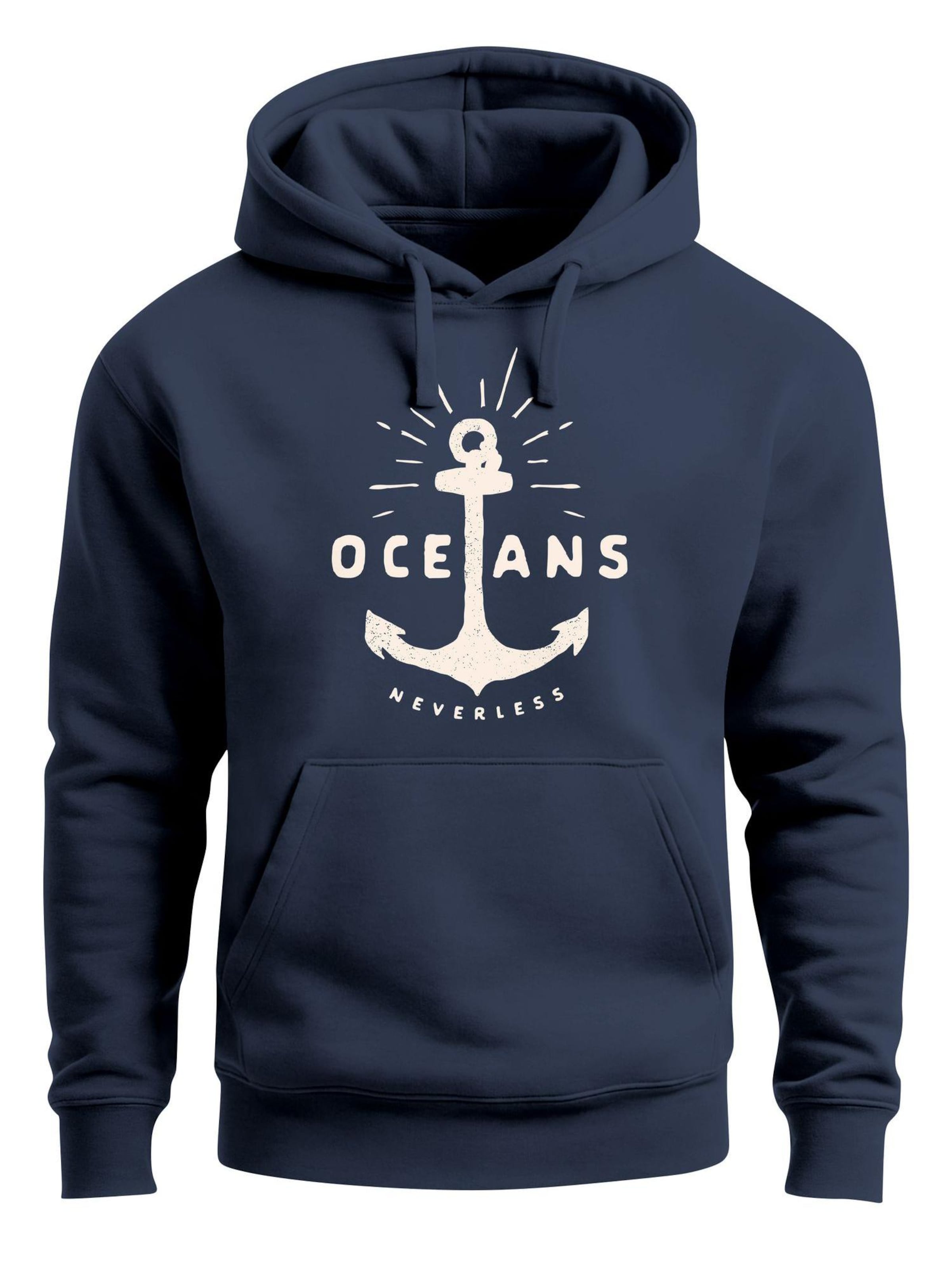 Neverless Sweatshirt 'Oceans Anker' in Blue: front