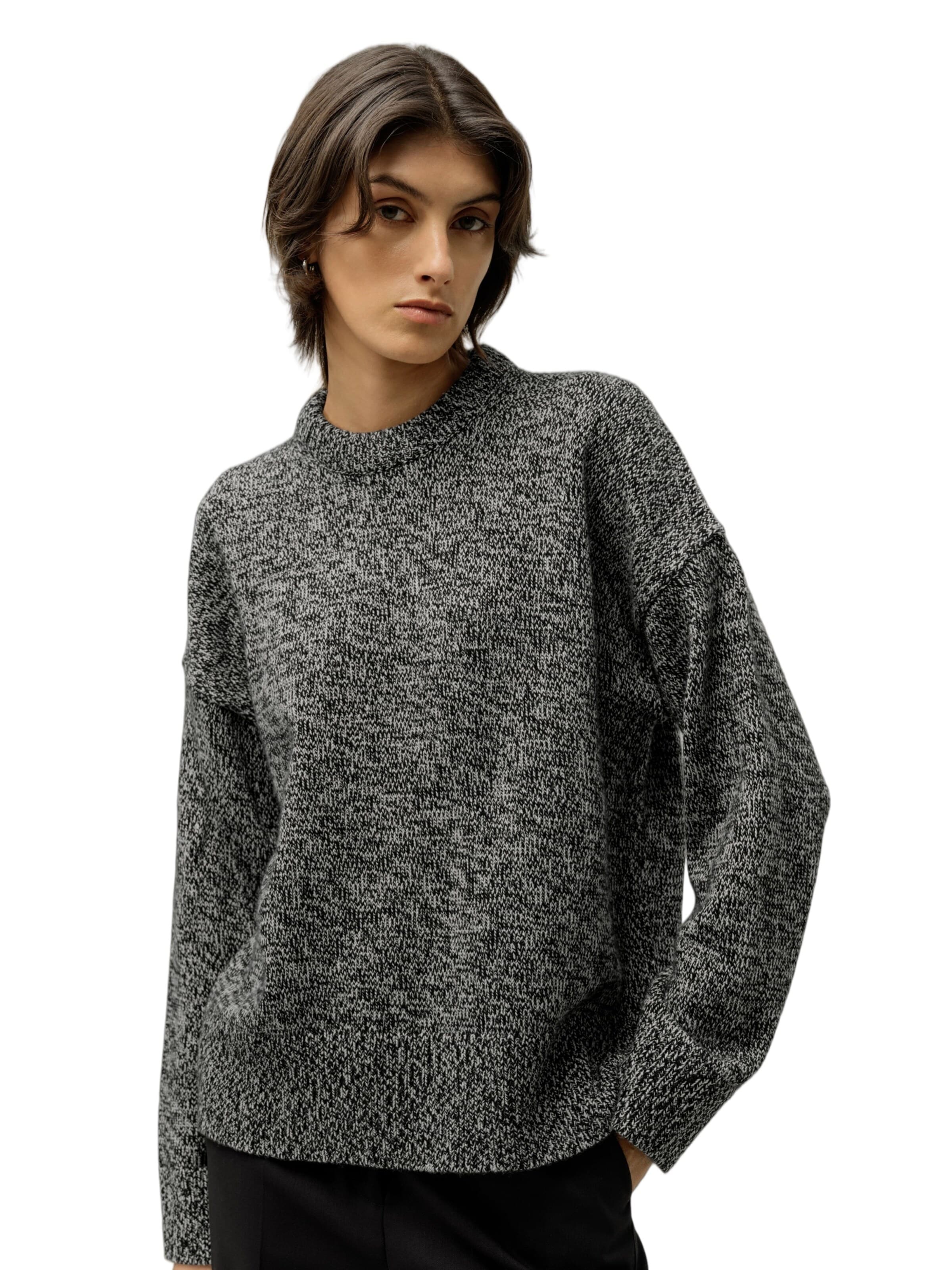Lilysilk Pullover 'Wolle und Kaschmir Oversize Pullover mit Rundhalsausschnitt'‌‌‌‌‌ in Grau