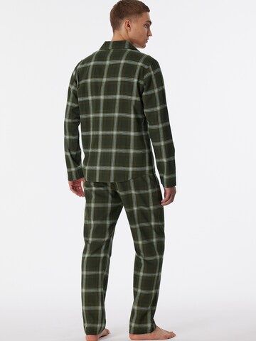 SCHIESSER Long Pajamas ' Warming Nightwear ' in Green