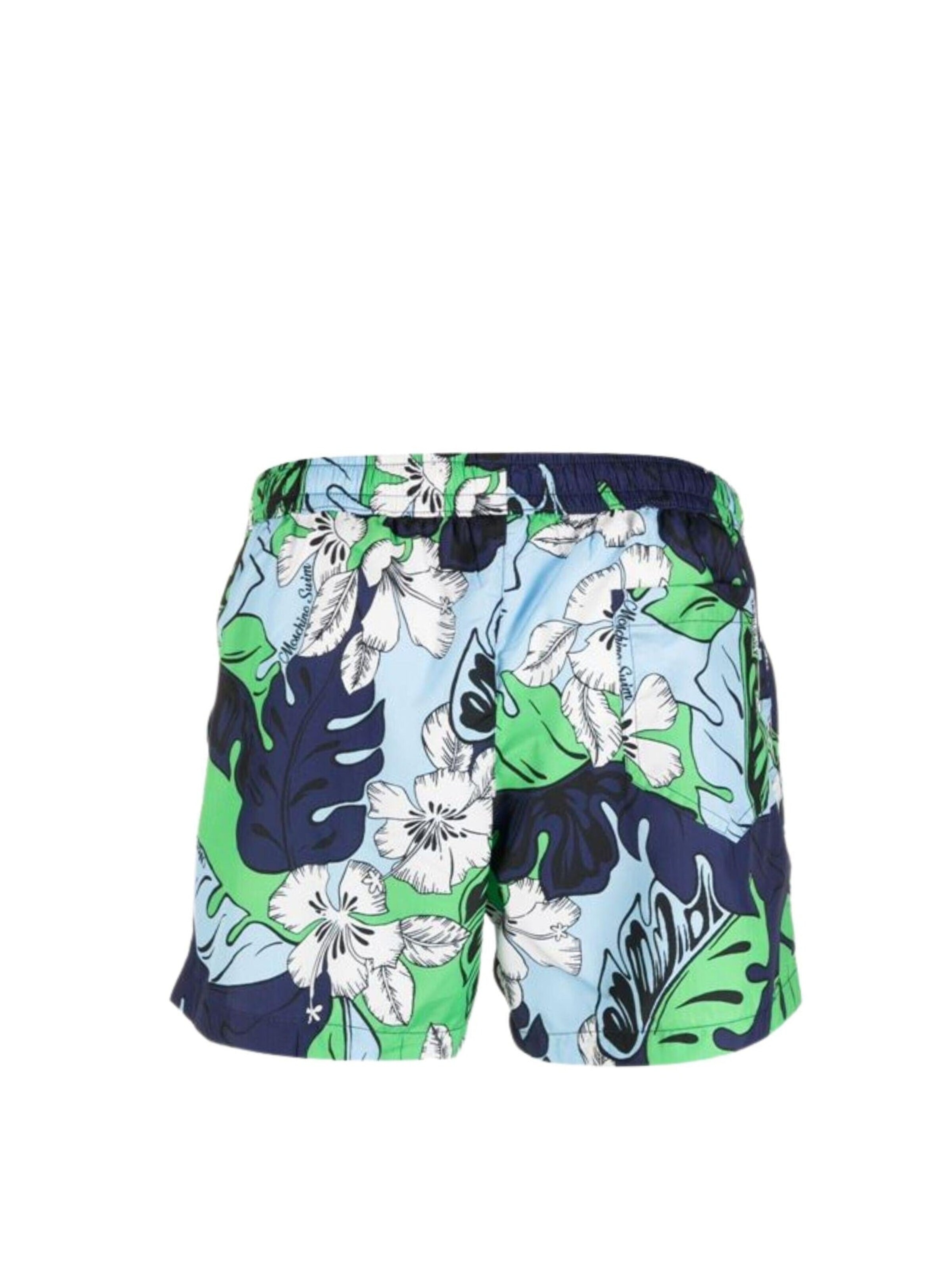 MOSCHINO Szorty kąpielowe 'Floral swimsuit' w kolorze niebieski