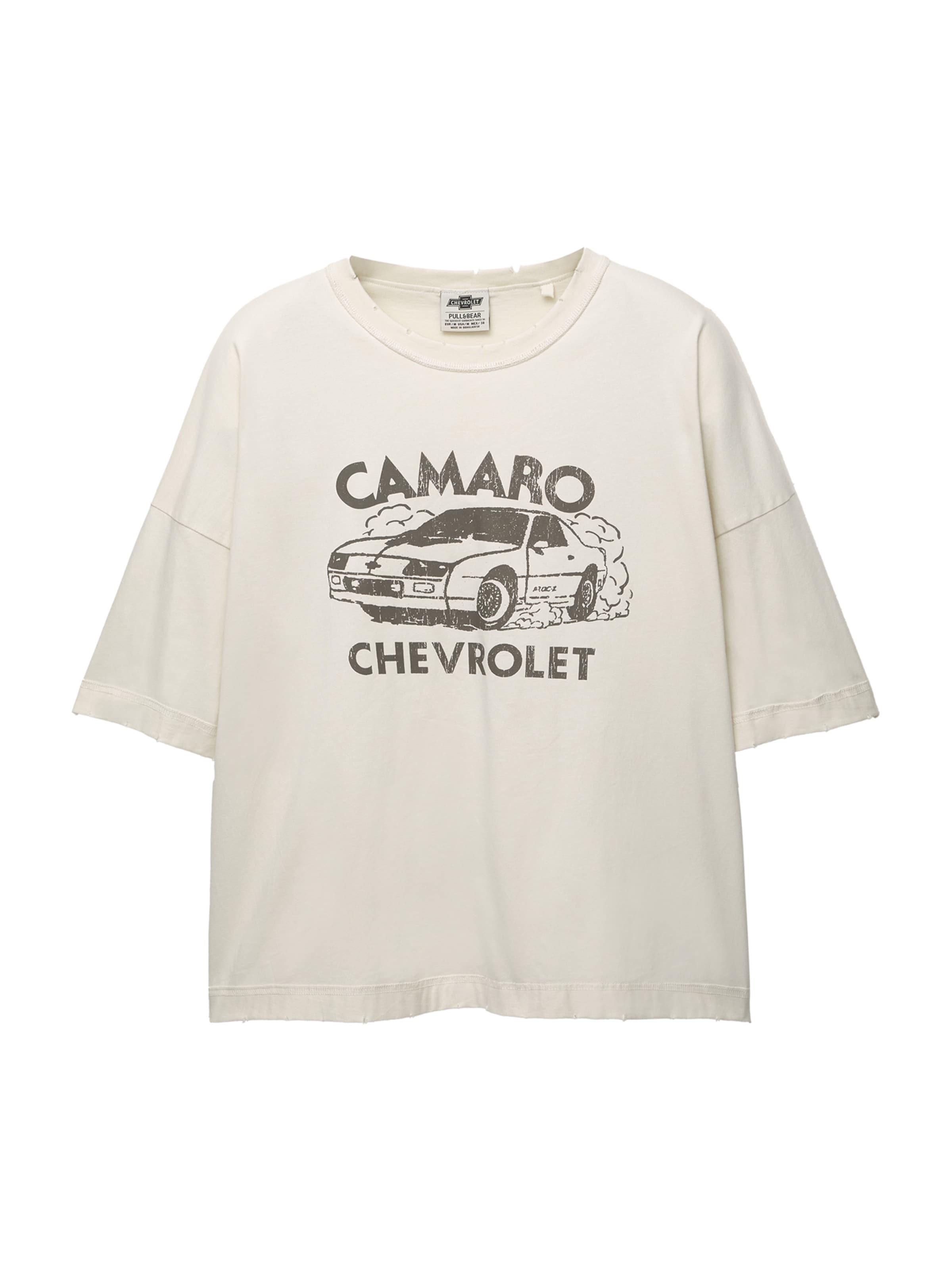 Pull&Bear Koszulka w kolorze beżowy: przód