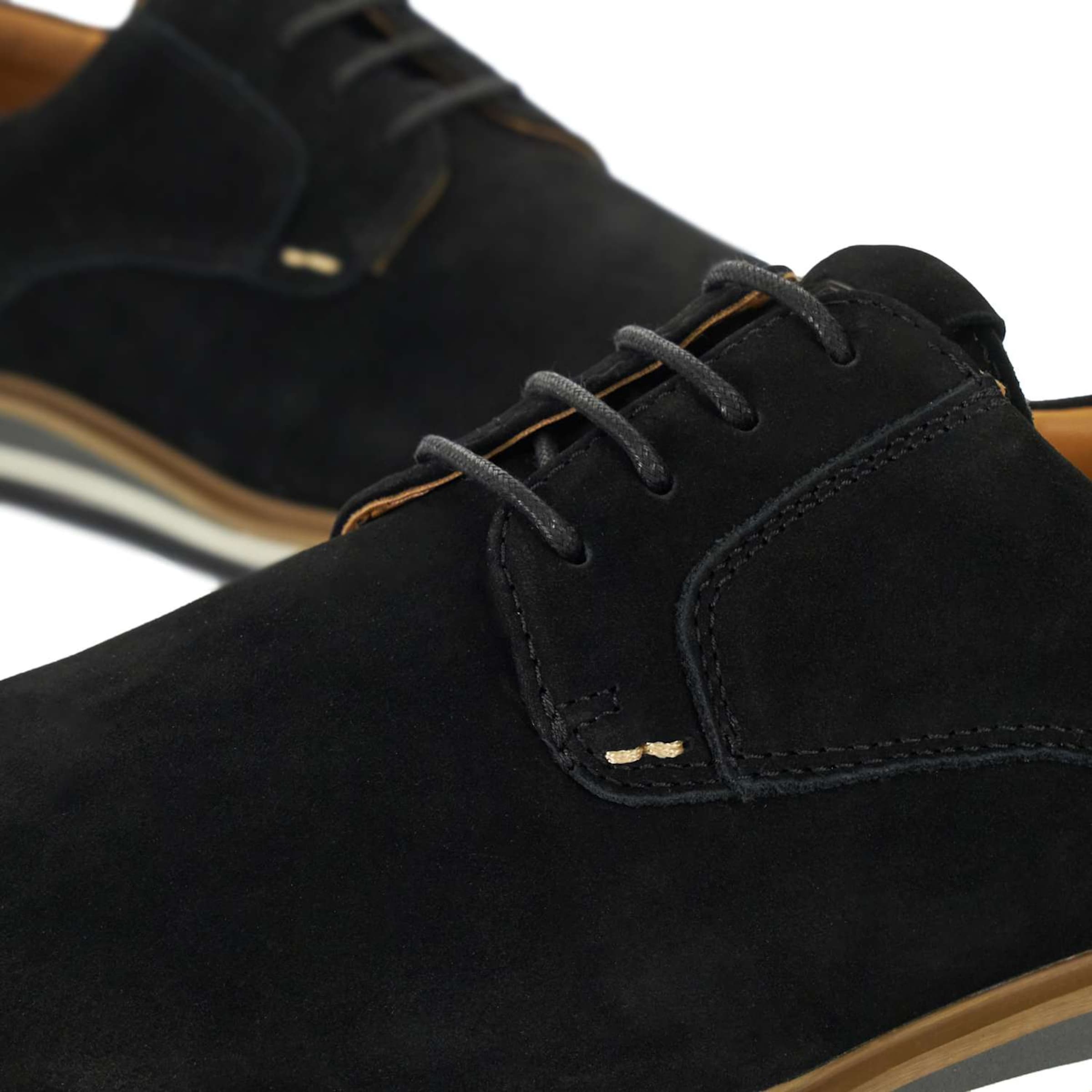 Dune LONDON Veterschoen 'Blaksley' in Zwart