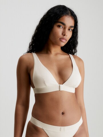 Calvin Klein Swimwear Triangle Bikini Top in White: front