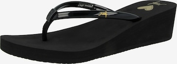 Claquettes / Tongs 'Hi Seas' REEF en noir : devant