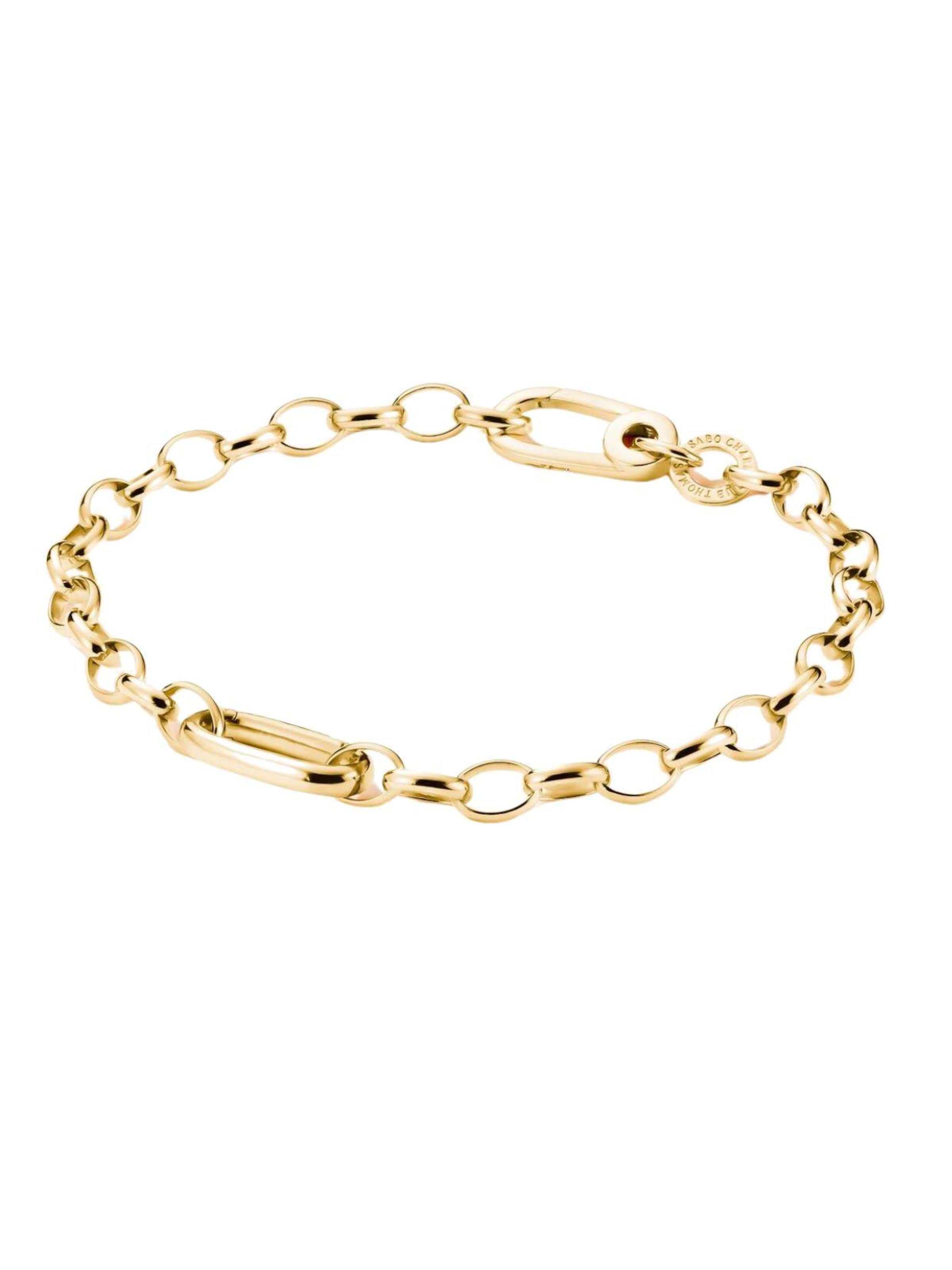 Thomas Sabo Bracelet 'Charm-Armband mit vergoldetem Connect-Glied' in Gold: front