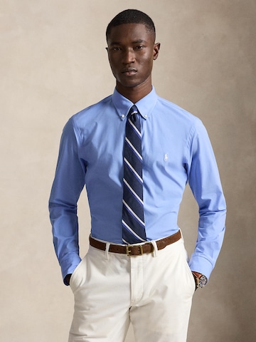 Polo Ralph Lauren Slim fit Srajca | modra barva: sprednja stran
