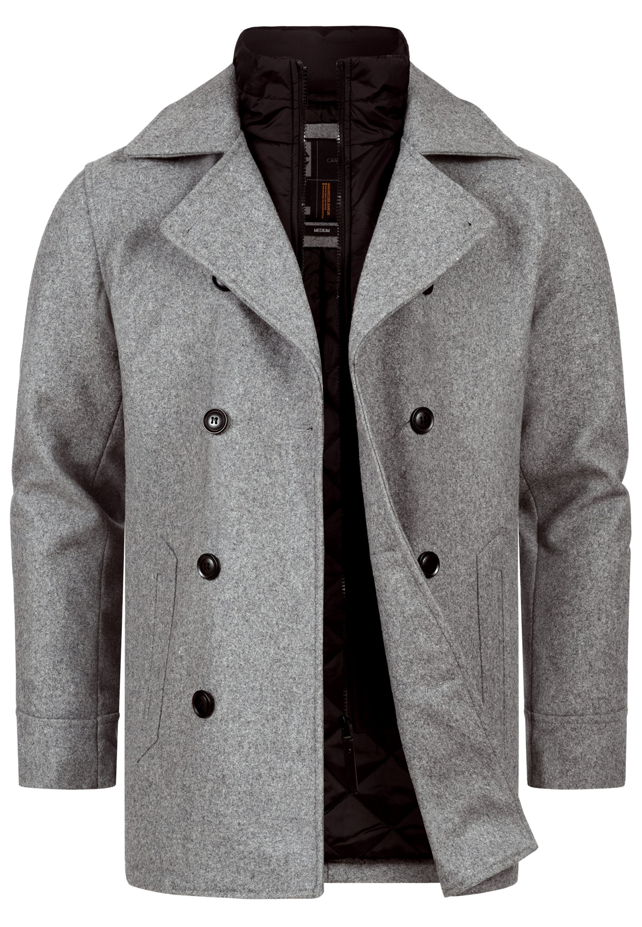 INDICODE JEANS Mantel 'Lunil' in Grau: Vorderseite