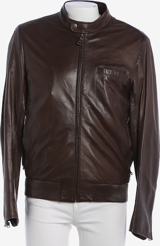 PRADA Lederjacke / Ledermantel L-XL in Braun: Vorderseite