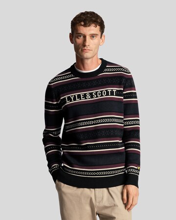 Lyle & Scott Sweater 'Glen Fair Isle' in Black: front