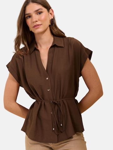 Friends Like These Blouse in Brown: front