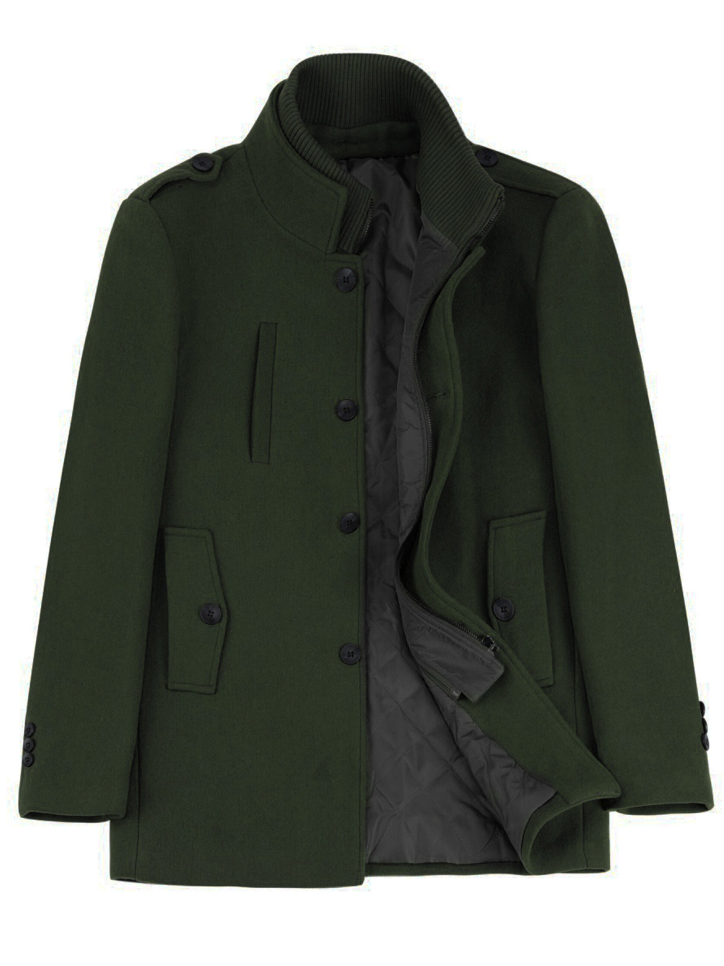 ALLTHEMEN Winter Coat 'Winterruhe' in Green
