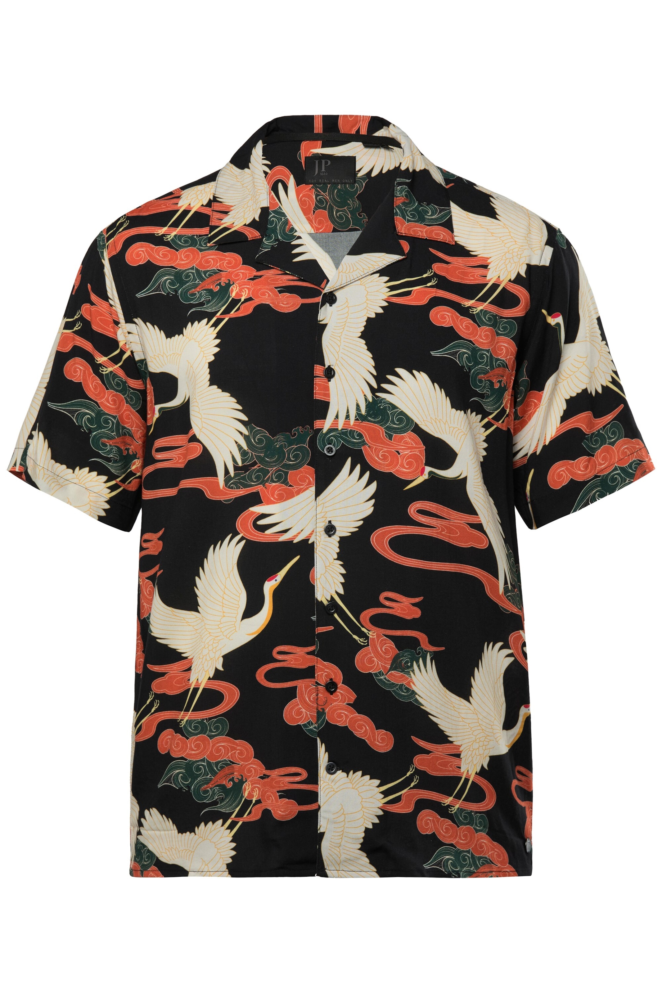 JP1880 Regular Fit Hemd in Schwarz: Vorderseite