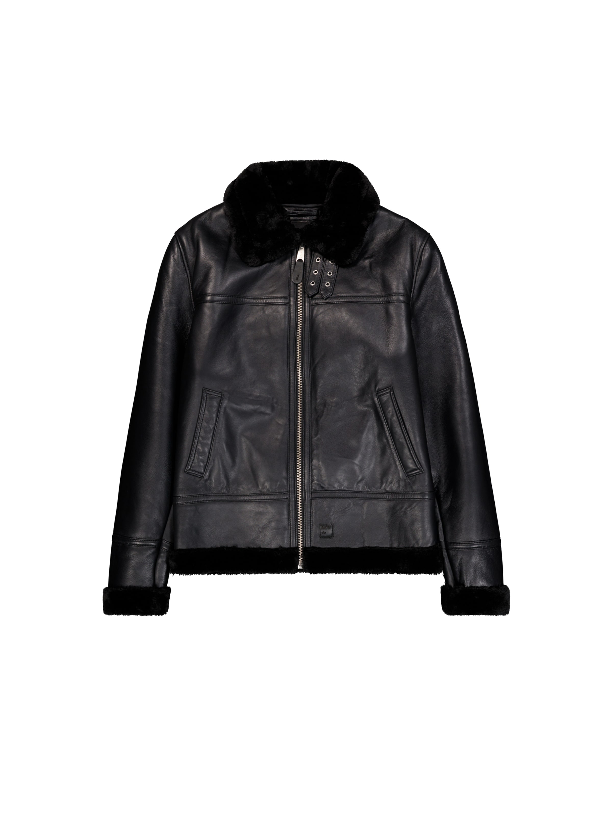ALPHA INDUSTRIES Jacke 'B3' in Schwarz: Vorderseite