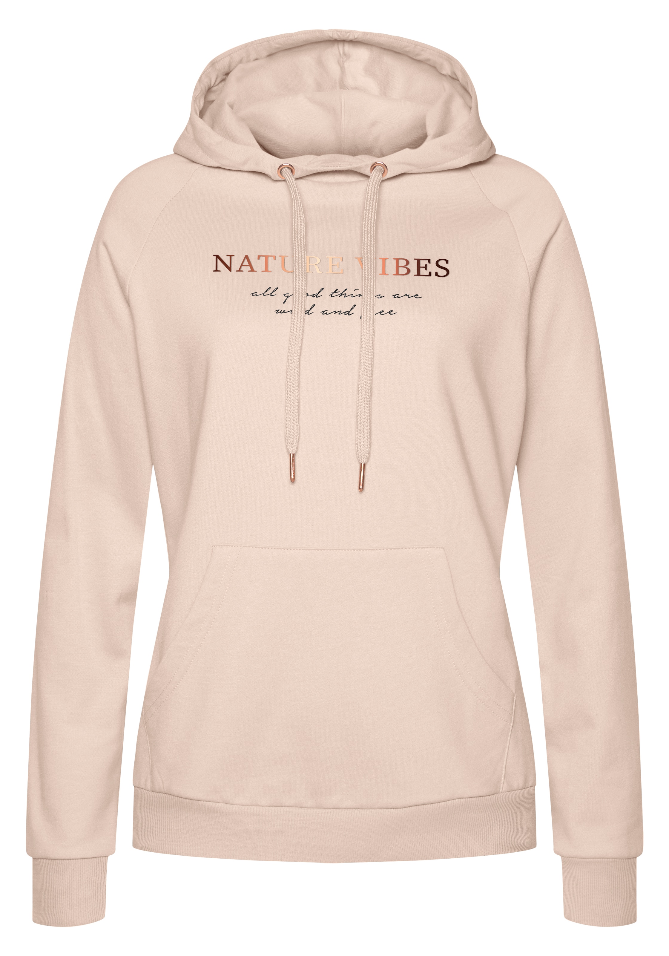 Sweat-shirt LASCANA en beige : devant