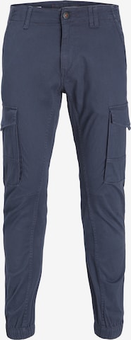 JACK & JONES Tapered Cargobroek 'Paul' in Blauw: voorkant