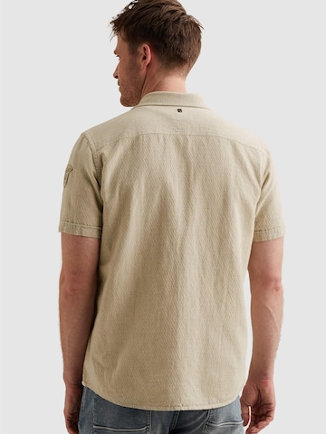 PME Legend Regular fit Overhemd 'Shirt with short sleeves in cotton/linen' in Groen