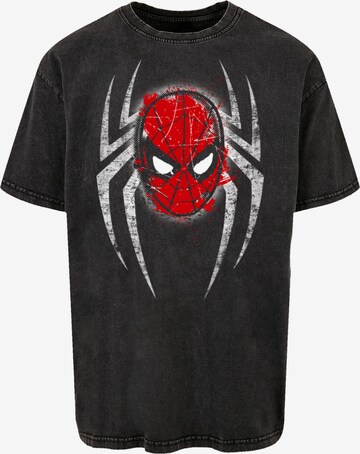 T-Shirt 'Marvel Spiderman Spider Mask' F4NT4STIC en noir : devant