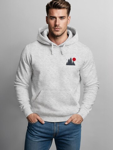 Neverless Sweatshirt 'Waldkette Badge' in Grau