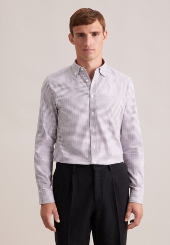 Coupe slim Chemise business 'Schwarze Rose' SEIDENSTICKER en gris : devant